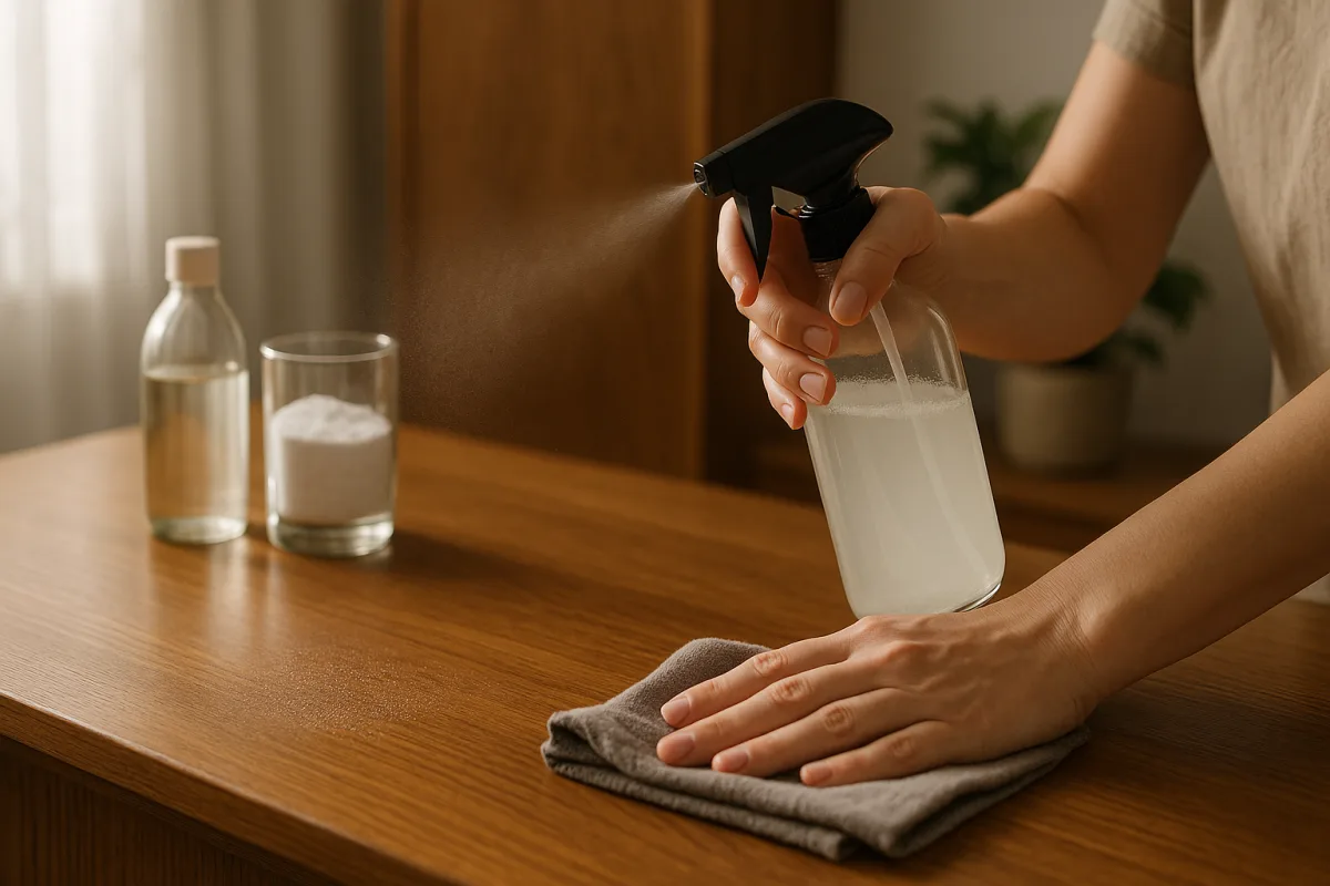 Spray antipolvere fai da te per mobili: la ricetta economica che non unge e non rovina il legno