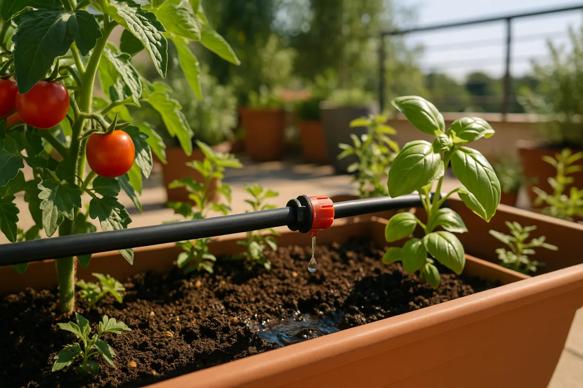I vantaggi dell’irrigazione a goccia in terrazzo: perché ti fa risparmiare tempo e acqua
