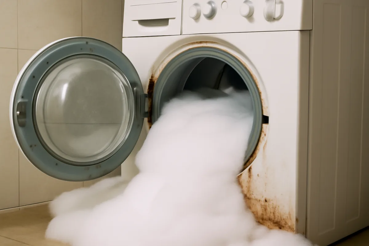 Schiuma eccessiva in lavatrice: cosa fa davvero al cestello nel tempo