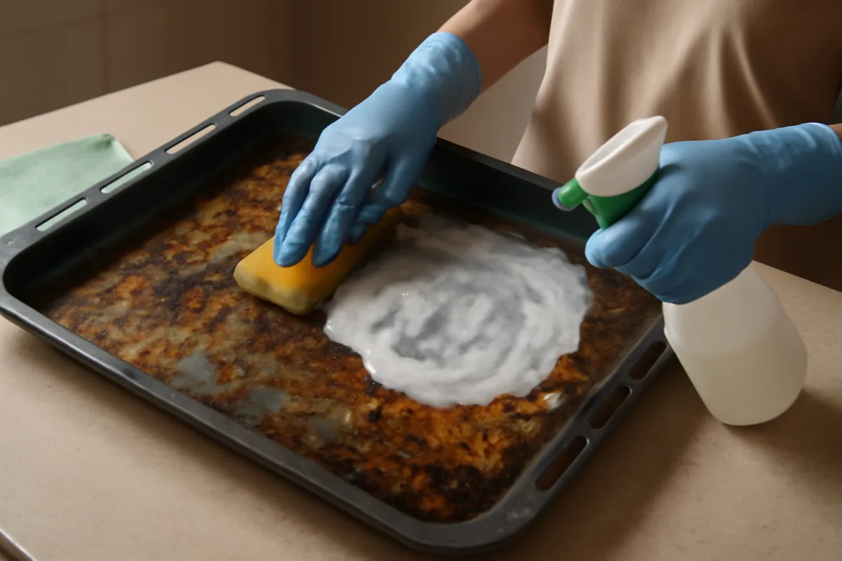 Vaschetta del forno piena di residui: l'ordine di pulizia che fa risparmiare tempo