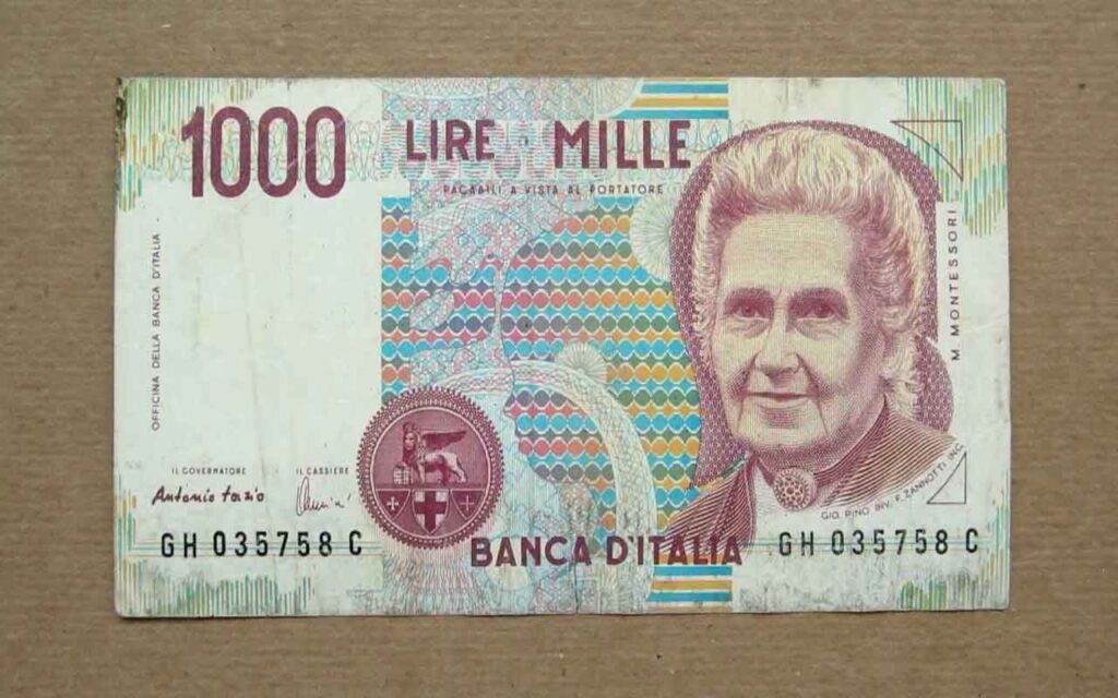Maria Montessori 1000 mille lire