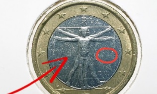 1 euro errore conio