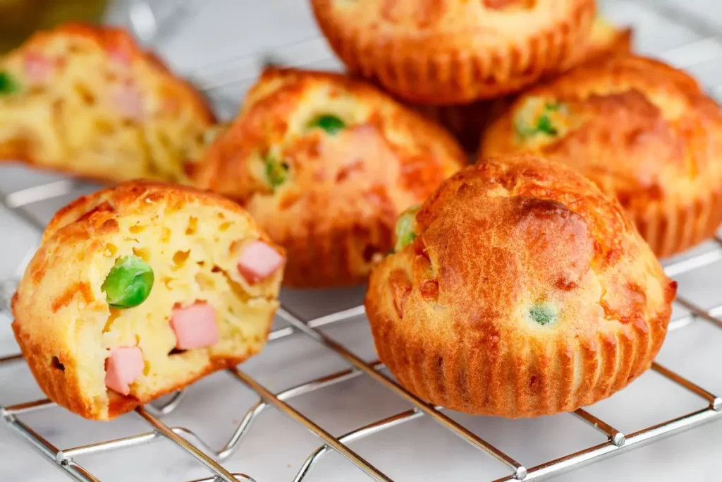 Muffin di patate con prosciutto e piselli: un antipasto light